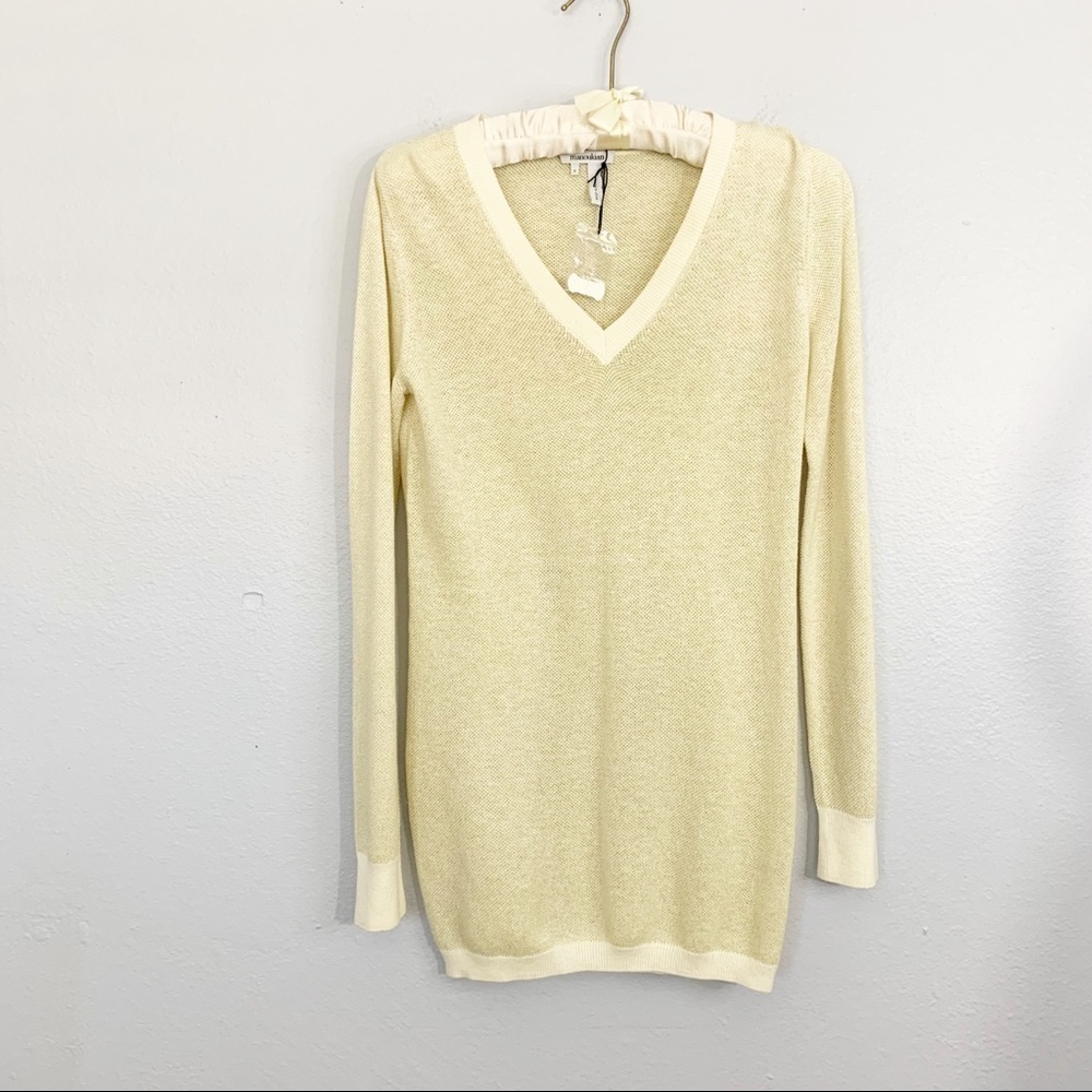 ALAIN MANOUKIAN Barcelona Gold Metallic Sweater